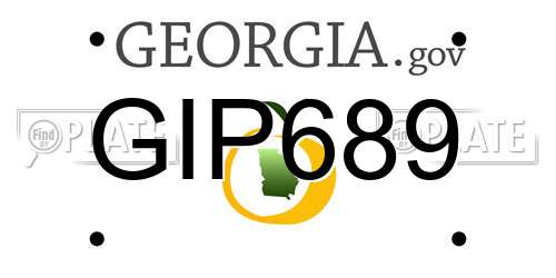 GIP689 Georgia License Plate
