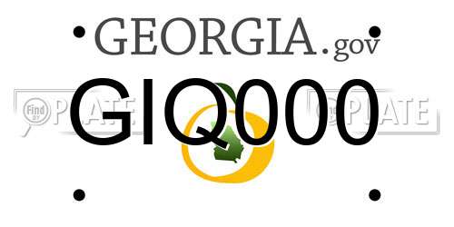 GIQ000 Georgia License Plate