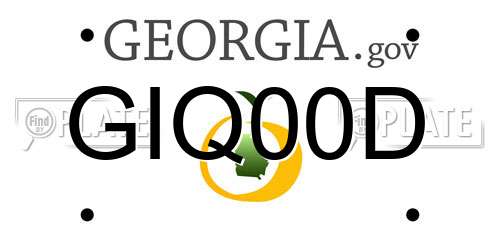 GIQ00D Georgia License Plate