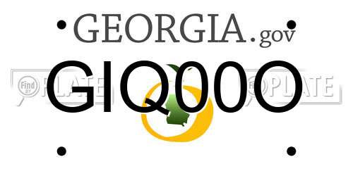 GIQ00O Georgia License Plate