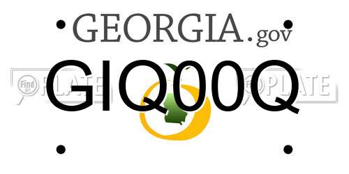 GIQ00Q Georgia License Plate