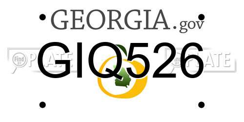 GIQ526 Georgia License Plate