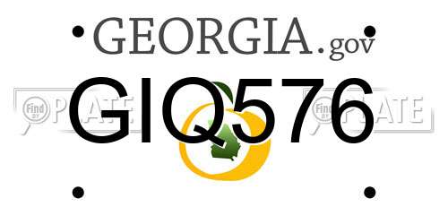 GIQ576 Georgia License Plate
