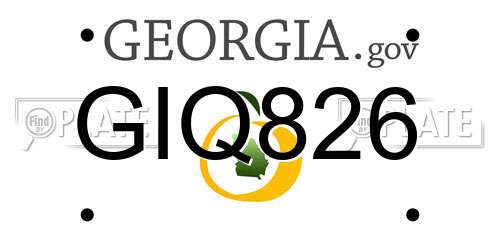 GIQ826 Georgia License Plate
