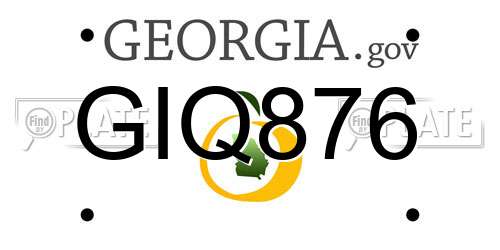 GIQ876 Georgia License Plate