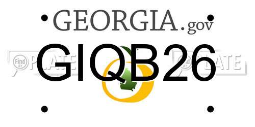 GIQB26 Georgia License Plate