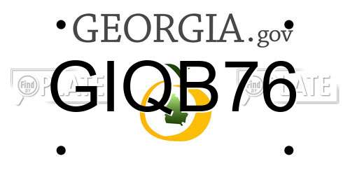 GIQB76 Georgia License Plate