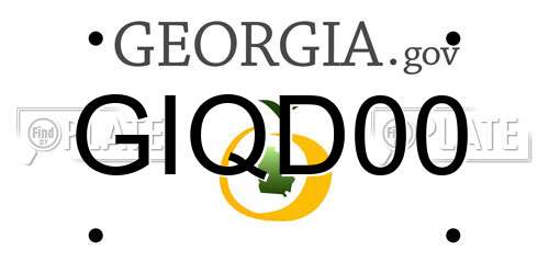 GIQD00 Georgia License Plate