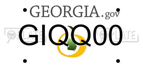 GIQQ00 Georgia License Plate