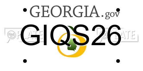 GIQS26 Georgia License Plate