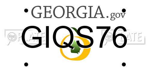 GIQS76 Georgia License Plate