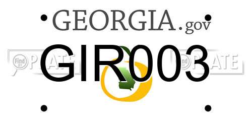 GIR003 Georgia License Plate