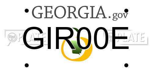 GIR00E Georgia License Plate