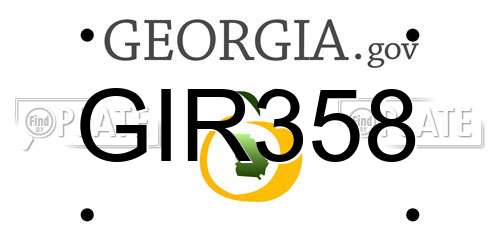 GIR358 Georgia License Plate