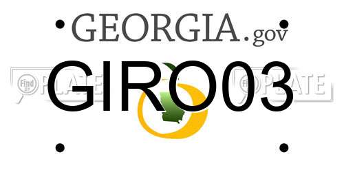 GIRO03 Georgia License Plate