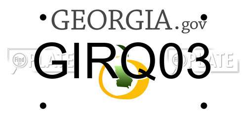 GIRQ03 Georgia License Plate