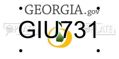 GIU731 Georgia License Plate