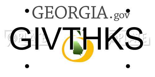 GIVTHKS Georgia License Plate