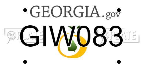 GIW083 Georgia License Plate