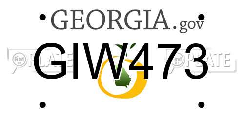 GIW473 Georgia License Plate