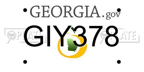 GIY378 Georgia License Plate