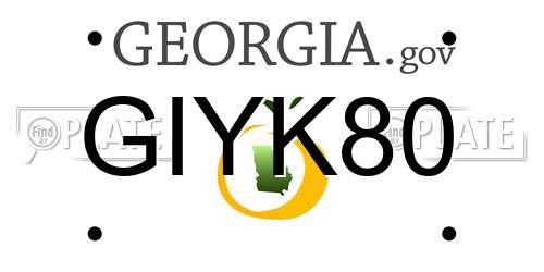 GIYK80 Georgia License Plate