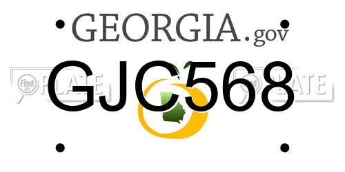 GJC568 Georgia License Plate