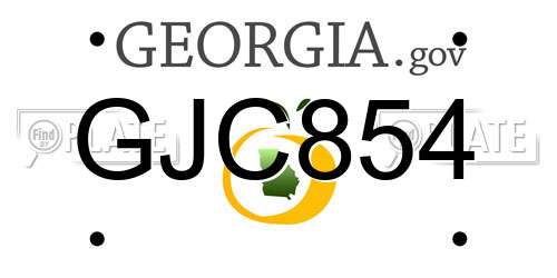GJC854 Georgia License Plate