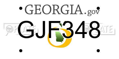GJF348 Georgia License Plate