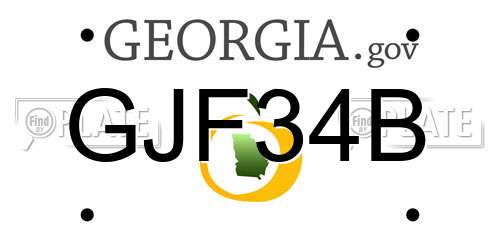 GJF34B Georgia License Plate
