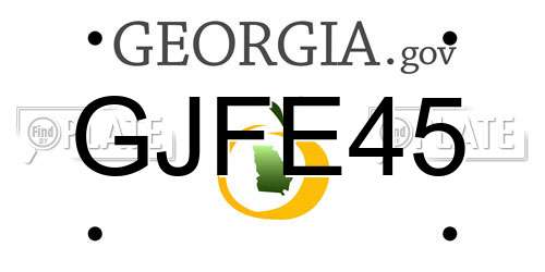 GJFE45 Georgia License Plate