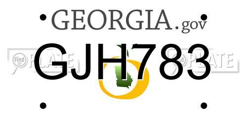 GJH783 Georgia License Plate
