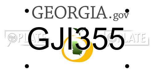 GJI355 Georgia License Plate