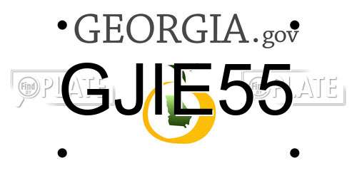 GJIE55 Georgia License Plate