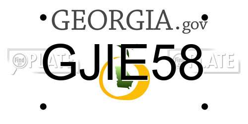 GJIE58 Georgia License Plate