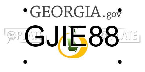 GJIE88 Georgia License Plate