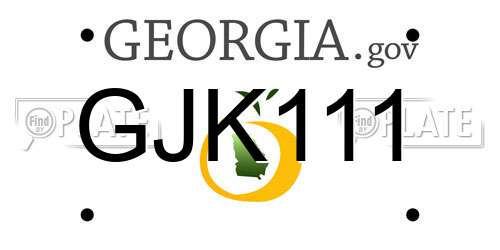 GJK111 Georgia License Plate