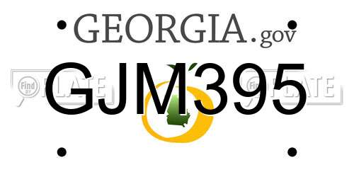 GJM395 Georgia License Plate