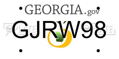 GJRW98 Georgia License Plate