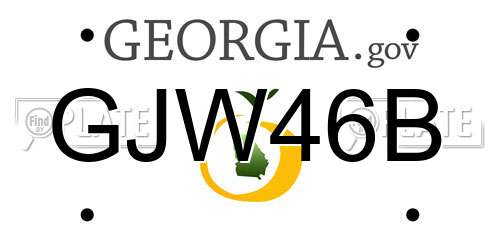 GJW46B Georgia License Plate