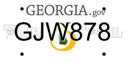 GJW878 Georgia License Plate