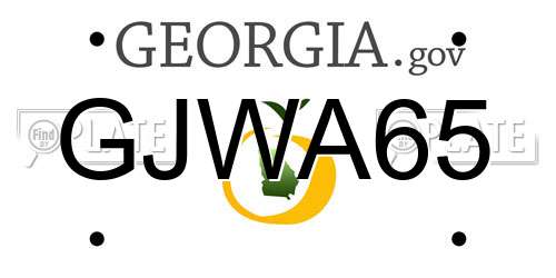 GJWA65 Georgia License Plate