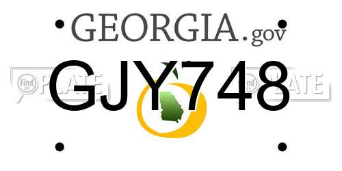 GJY748 Georgia License Plate