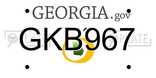 GKB967 Georgia License Plate