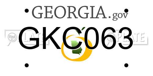 GKC063 Georgia License Plate
