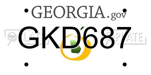 GKD687 Georgia License Plate