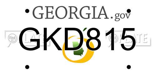 GKD815 Georgia License Plate