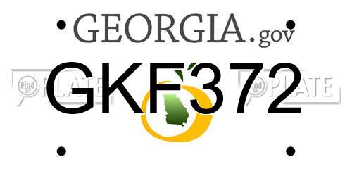 GKF372 Georgia License Plate