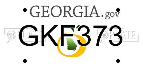 GKF373 Georgia License Plate