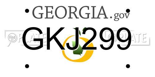GKJ299 Georgia License Plate